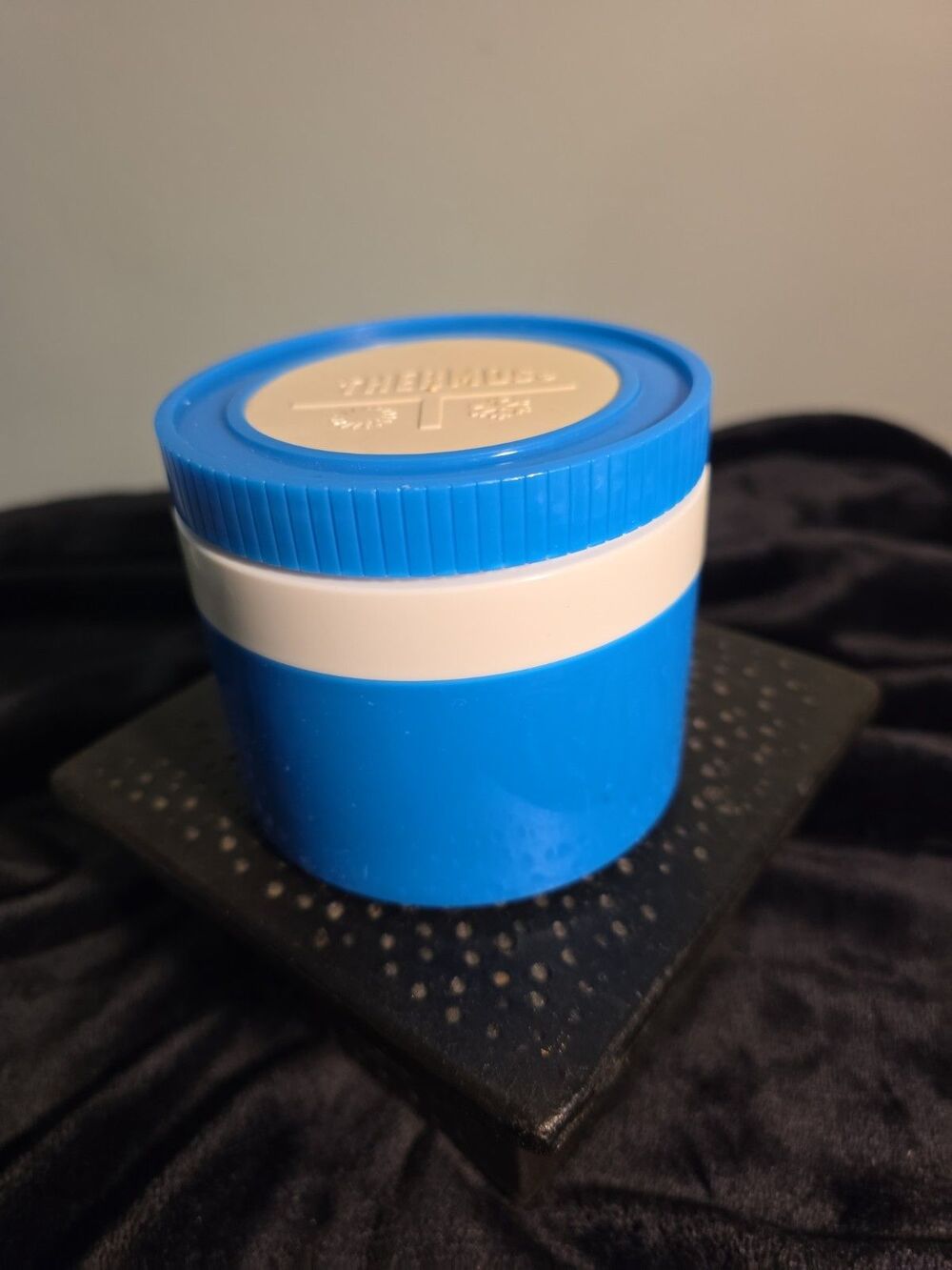 Vintage Thermos Insulated Jar 1155/3 Blue And White King Seely